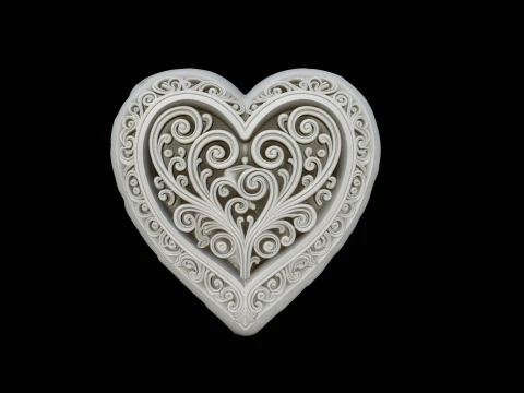 Nested Heart Scroll Pendant Design 1 - 3D Print Model 3D Print Model