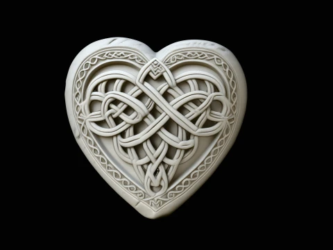 Woven Celtic Knot Heart Pendant Design 1 - 3D Print Model 3D Print Model