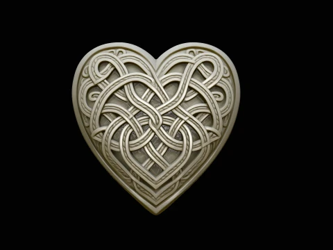 Woven Celtic Knot Heart Pendant Design 2 - 3D Print Model 3D Print Model