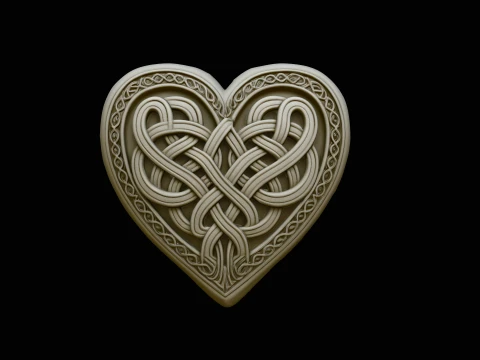 Woven Celtic Knot Heart Pendant Design 3 - 3D Print Model 3D Print Model