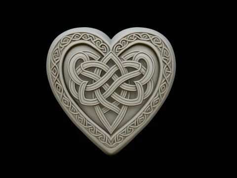 Woven Celtic Knot Heart Pendant Design 4 - 3D Print Model 3D Print Model