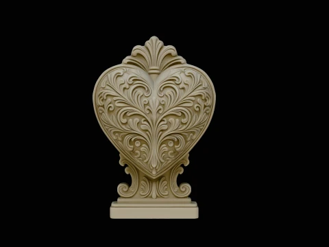 Ornamental Heart Trophy Statue Design 1 - 3D Print Model 3D Принт Модель