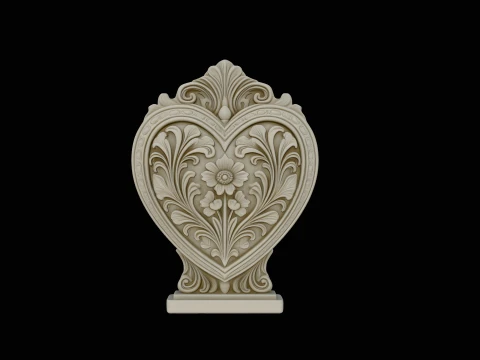 Ornamental Heart Trophy Statue Design 2 - 3D Print Model 3D Print Model