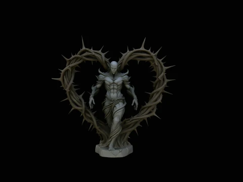 Thorn Heart Figure Statue Design 3 - 3D Print Model 3D Print Model