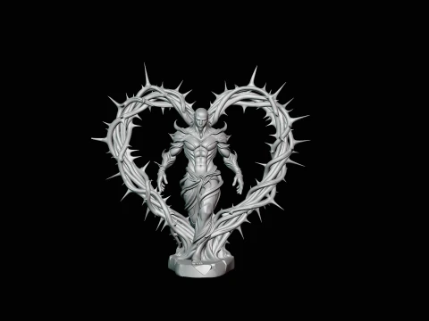 Thorn Heart Figure Statue Design 3 - 3D Print Model 3D Print Model
