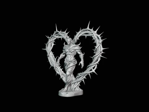 Thorn Heart Figure Statue Design 3 - 3D Print Model 3D Print Model