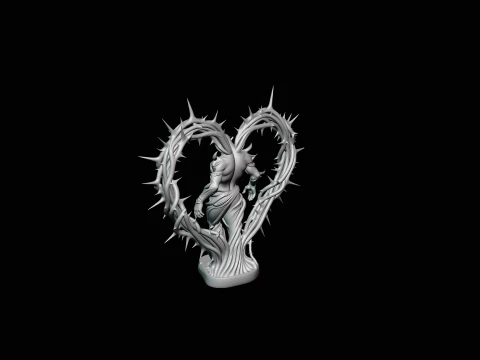 Thorn Heart Figure Statue Design 3 - 3D Print Model 3D Print Model