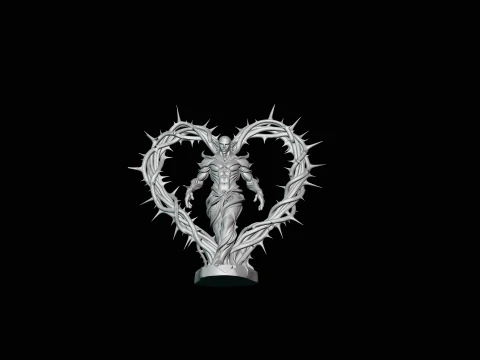 Thorn Heart Figure Statue Design 3 - 3D Print Model 3D Print Model