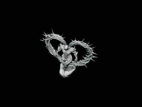 Thorn Heart Figure Statue Design 3 - 3D Print Model 3D Print Model