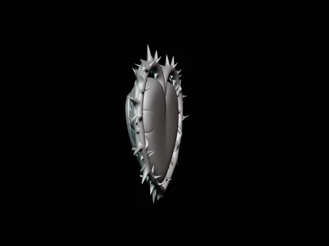 Crowned Thorn Heart Relief Statue Design 1 - 3D Print Model 3D Print Model