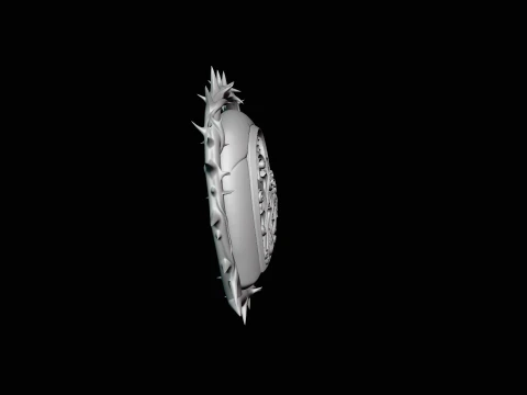 Crowned Thorn Heart Relief Statue Design 1 - 3D Print Model 3D Print Model