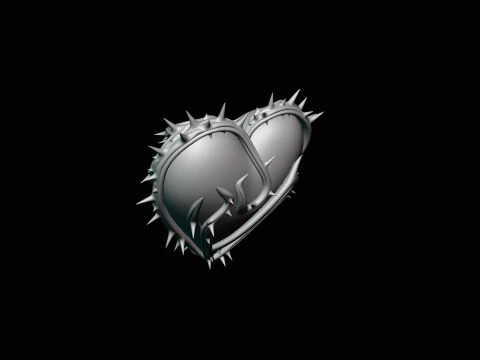 Vine-Wrapped Stone Heart Statue Design 4 - 3D Print Model 3D Print Model