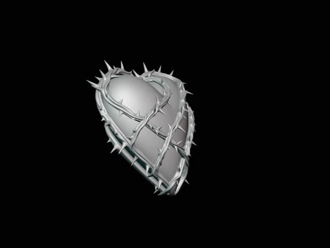 Vine-Wrapped Stone Heart Statue Design 4 - 3D Print Model 3D Print Model