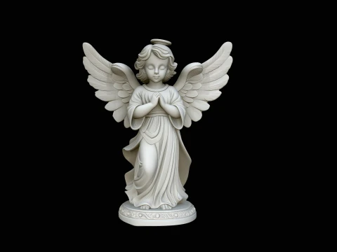 Praying Angel Child Statue - 3D Print Model 3D Print Model
