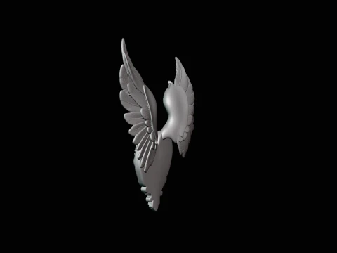 Winged Heart Pendant Design 4 - 3D Print Model 3D Print Model