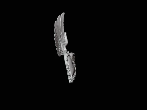 Winged Heart Pendant Design 4 - 3D Print Model 3D Print Model