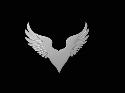 Winged Heart Pendant Design 6 - 3D Print Model 3D Print Model