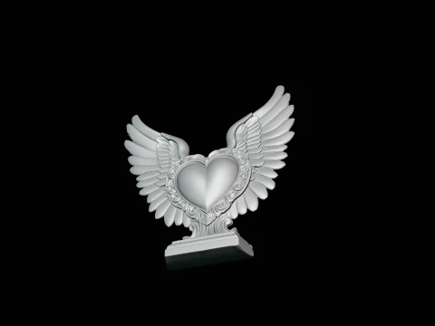 Winged Heart Pendant Design 8 - 3D Print Model 3D Print Model