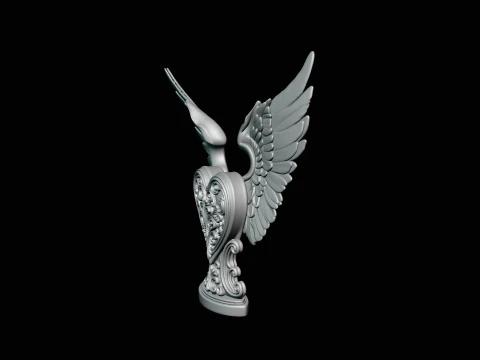 Winged Heart Pendant Design 13 - 3D Print Model 3D Print Model
