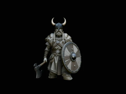 Horned Helmet Viking Warrior Statue - 3D Print Model 3D Print Model