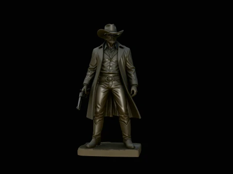Wild West Sheriff Statue Design 3 - 3D Print Model 3D Print Model