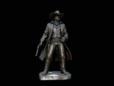 Wild West Sheriff Statue Design 4 - 3D Print Model 3D Print Model