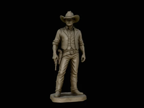 Wild West Sheriff Statue Design 6 - 3D Print Model 3D Print Model