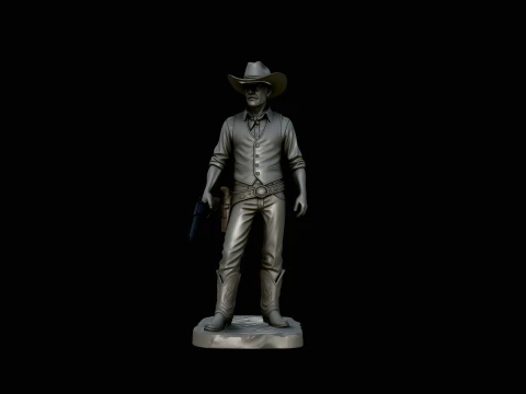 Wild West Sheriff Statue Design 7 - 3D Print Model 3D Print Model