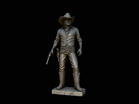 Wild West Sheriff Statue Design 8 - 3D Print Model 3D Print Model