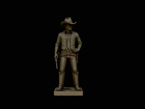 Wild West Sheriff Statue Design 9 - 3D Print Model 3D Print Model