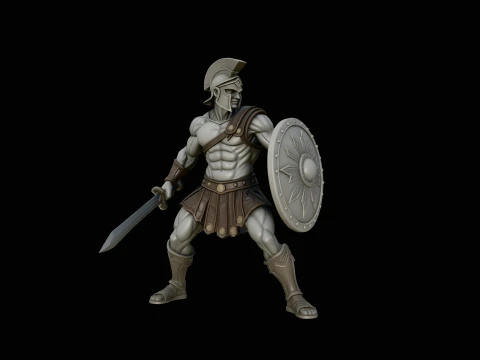 Spartan Warrior Statue Design 1 - 3D Print Model 3D Print Model