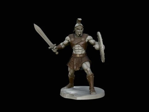 Spartan Warrior Statue Design 2 - 3D Print Model 3D Print Model