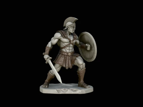 Spartan Warrior Statue Design 3 - 3D Print Model Model do druku 3D