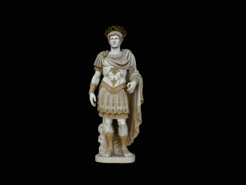 Roman Emperor Statue Design 1 - 3D Print Model Modelo de Impressão 3D