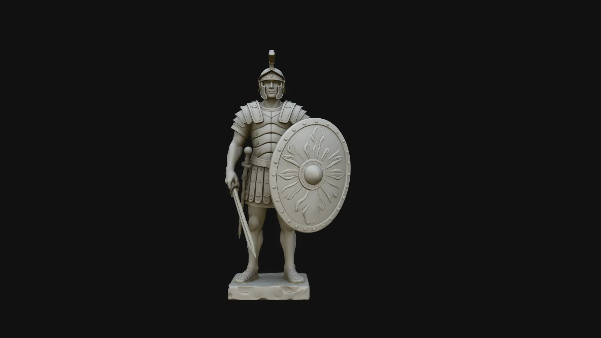 Roman Legionary Statue Design 1 - 3D Print Model 3D Print Model .c4d .max .obj .3ds .fbx .stl .blend 