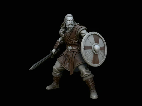 Viking Warrior Statue Design 1 - 3D Print Model 3D Druckmodell