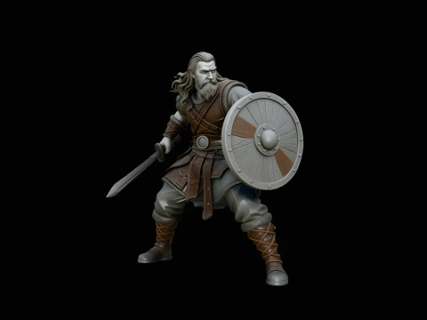 Viking Warrior Statue Design 2 - 3D Print Model Modelo de Impressão 3D
