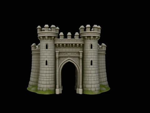 Medieval Castle Gate Model Design 1 - 3D Print Model 3D Print Model