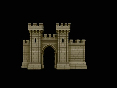 Medieval Castle Gate Model Design 3 - 3D Print Model 3D Print Model