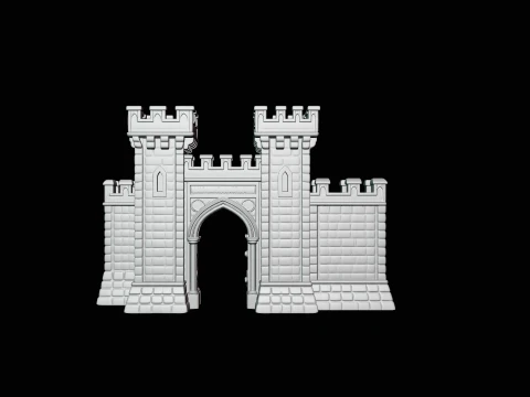 Medieval Castle Gate Model Design 3 - 3D Print Model 3D Print Model