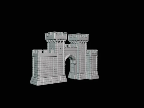 Medieval Castle Gate Model Design 3 - 3D Print Model 3D Print Model