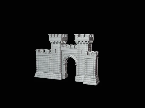 Medieval Castle Gate Model Design 3 - 3D Print Model 3D Print Model