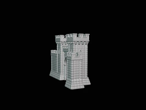 Medieval Castle Gate Model Design 3 - 3D Print Model 3D Print Model