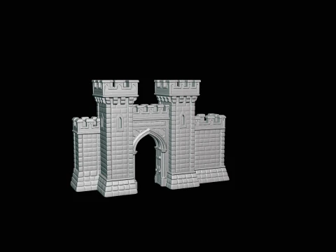 Medieval Castle Gate Model Design 3 - 3D Print Model 3D Print Model