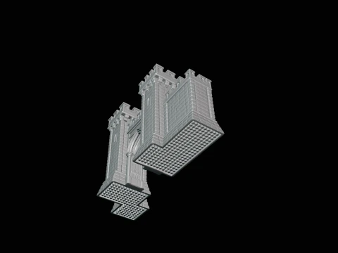 Medieval Castle Gate Model Design 3 - 3D Print Model 3D Print Model