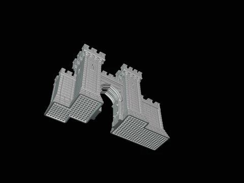Medieval Castle Gate Model Design 3 - 3D Print Model 3D Print Model