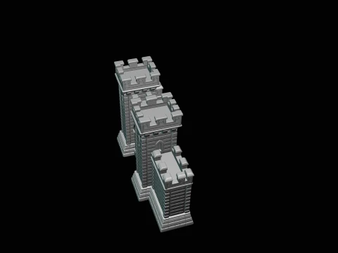 Medieval Castle Gate Model Design 3 - 3D Print Model 3D Print Model