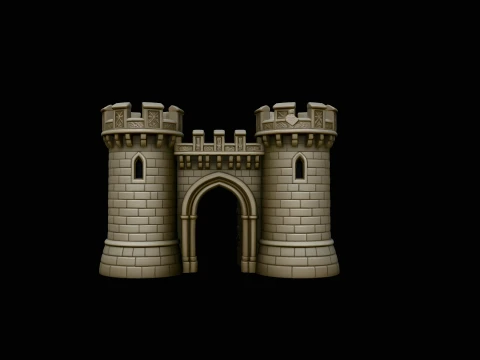Medieval Castle Gate Model Design 4 - 3D Print Model 3D Print Model