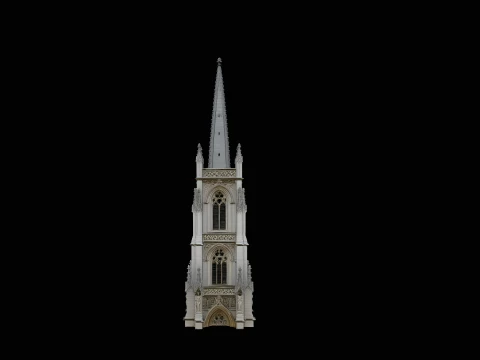Gothic Cathedral Tower Model Design 1 - 3D Print Model 3D Print Model