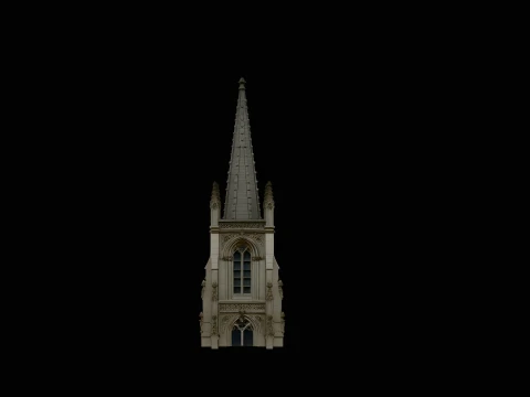 Gothic Cathedral Tower Model Design 2 - 3D Print Model 3D Print Model